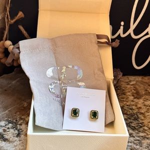 Alicia Bonnie Gold Emerald Solitaire Earrings